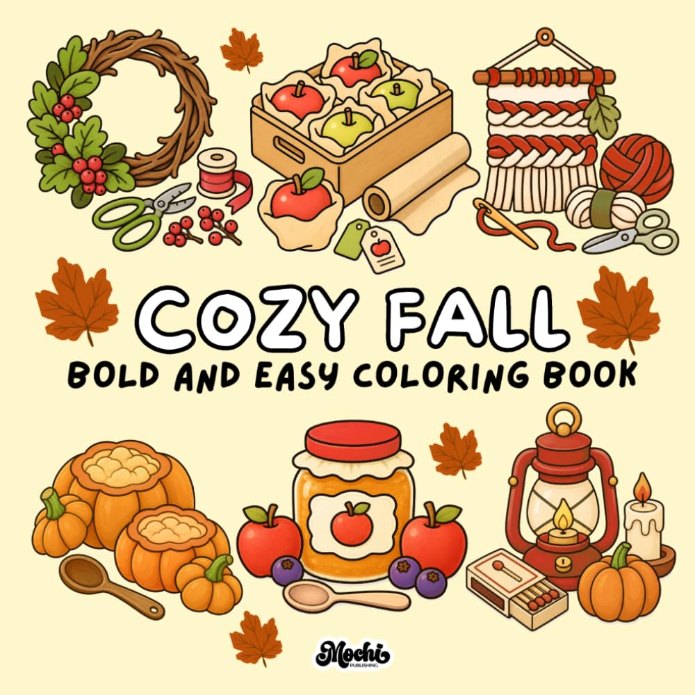 Cozy Fall: Bold and Easy Autumn Coloring Book for Adults and Teens
