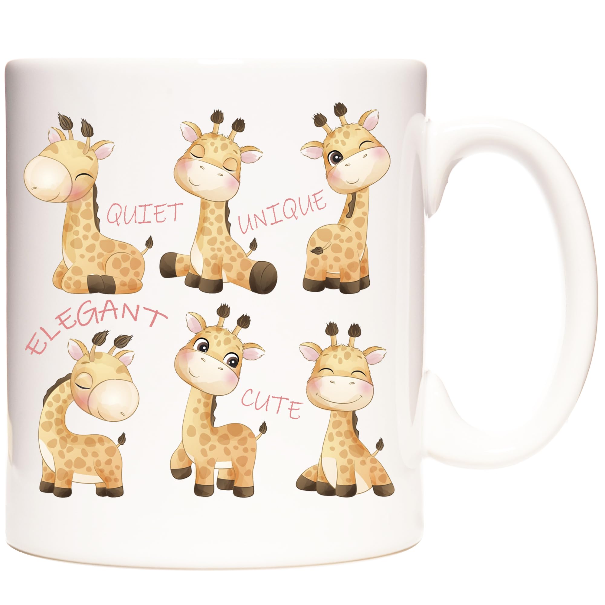 Giraffes Coffee Mug, 11oz Ceramic Gift Mug. Giraffe Gift, Giraffe Photo Mug, Crazy Giraffe Lady Gift Mug, White, Small - Image 2