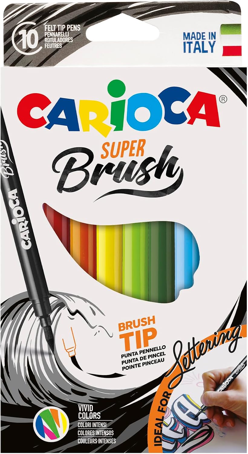 Carioca Super Brush Fırça Uçlu Keçeli Boya Kalemi 10'Lu,Nisan 2018