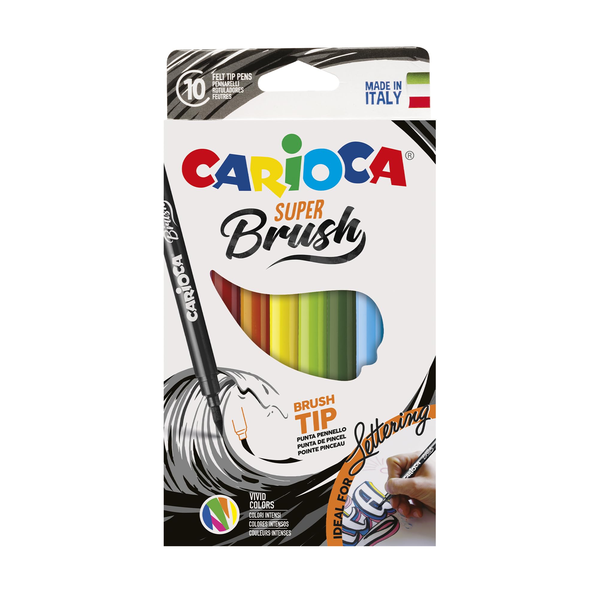 Carioca 42937 Pennarello per Calligrafia Super-​Brush 10 Pezzi