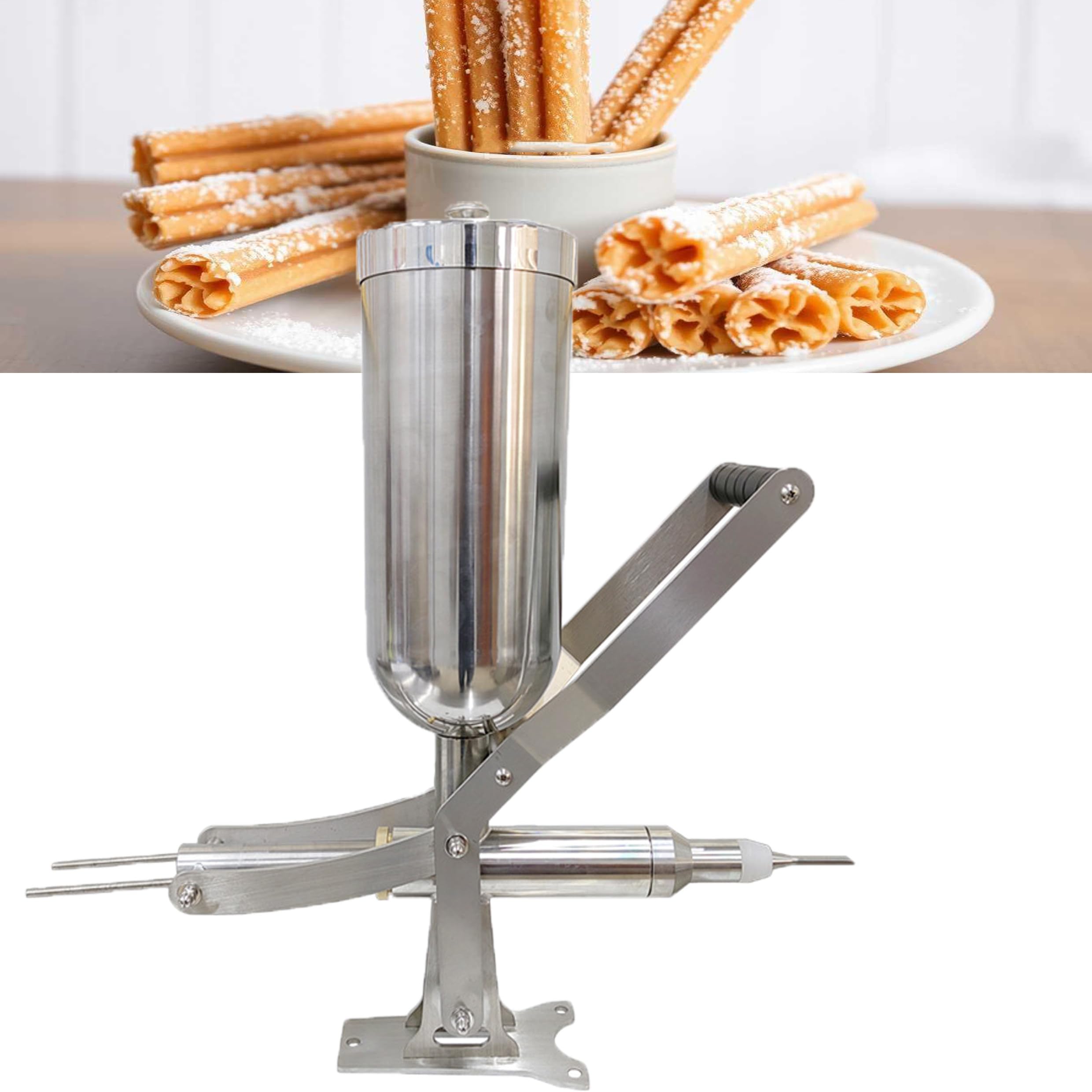 Donut-Filling Machine, 5L Manual Donut Jelly Filler Machine, Spanish Donuts Dessert Churro Maker, Stainless Steel Cream Filling Injector, for Kitchens Bakeries