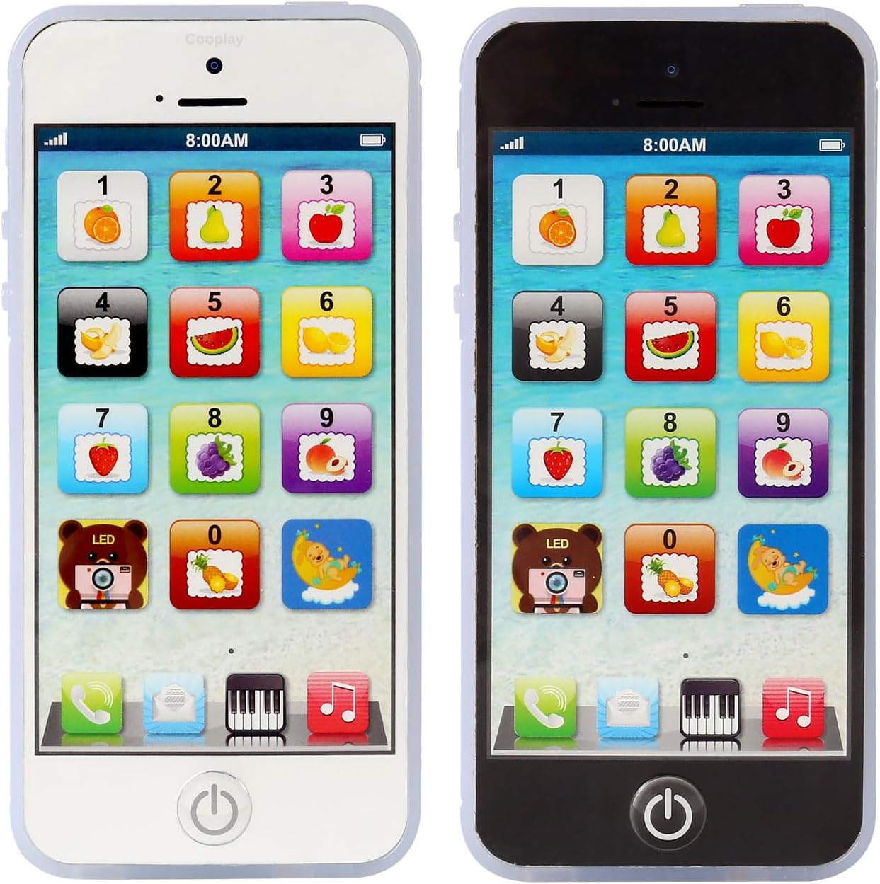 Cooplay 1X Child Phone Toy Toddler Rechargeable Smart Phone Play Music Song Educational Recharge Type-C Mobile for Baby Kids Children Infant Christmas Day