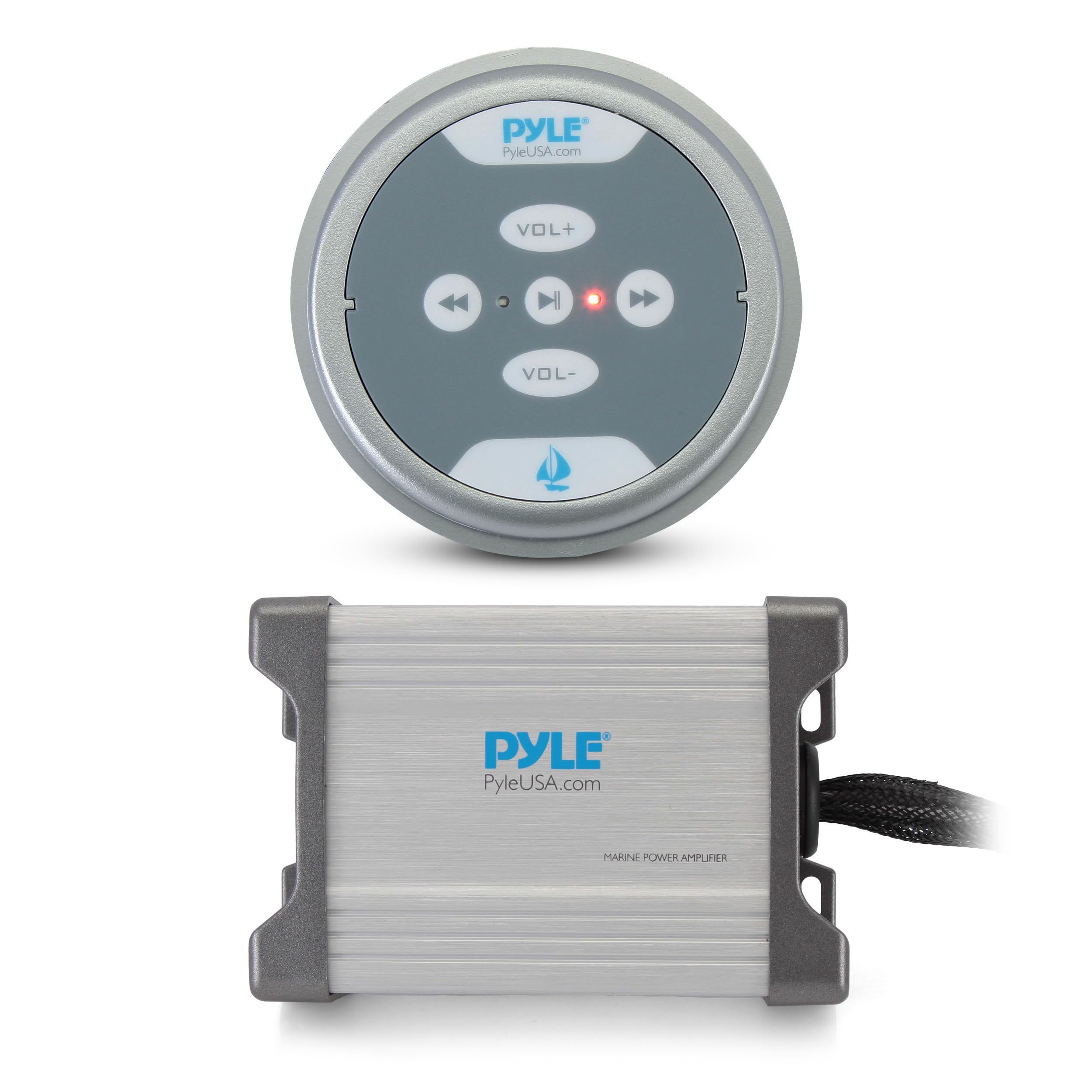 Pyle Waterproof Marine Bluetooth Amplifier Receiver - 600W Weatherproof 2 Channel Bluetooth Amp for Boat Speakers with RCA AUX MP3 Inputs, IP-65 Rated, Short Circuit Protection, Silver-image-37
