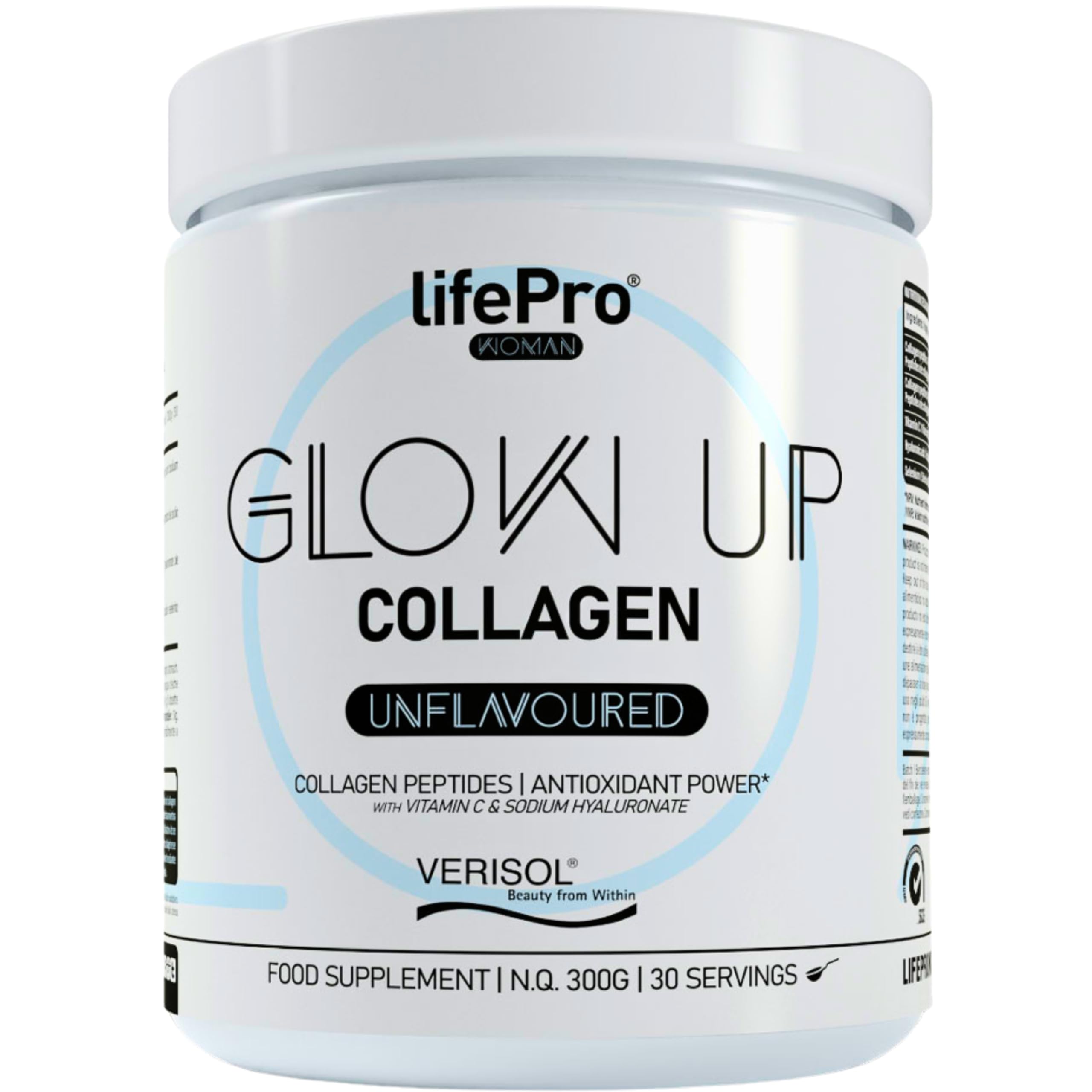Life Pro Vitaminas para el Cabello Glow Up Beauty, Colageno Hidrolizado Puro, Anticaida Mujer, Crecimiento con Colageno Acido Hialuronico, Evita Caída del Cabello, Tratamiento Piel y Uñas con Verisol