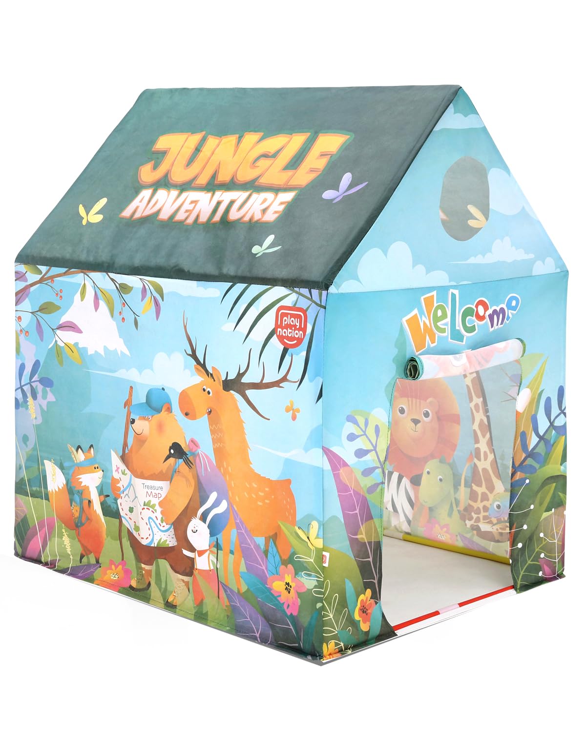 Play Nation Premium Forest Adventure Themed Foldable Hut Size Tent House | Water Proof Portable Playhouse for Kids | Birthday Gift | BIS Approved | Multicolor | 3+ Years (B0CBXH1Y2Y) Amazon Price History, Amazon Price Tracker
