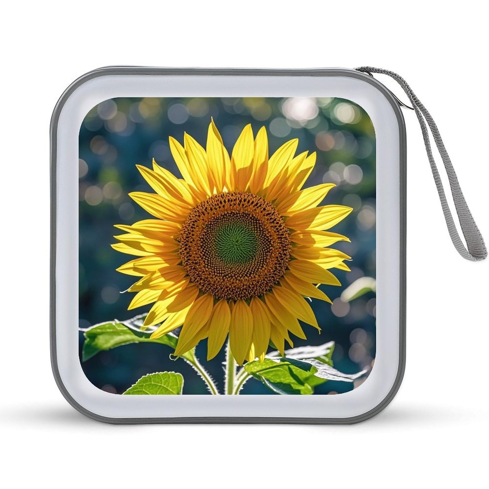 LZQPOEAS Night Sunflowers CD Case DVD Case Holder Wallet 40 Capacity Hard Plastic CD/DVD Portable Storage Binder Zipper DVD Disc Cases CD Storage Organizer Holder for Car Home Office