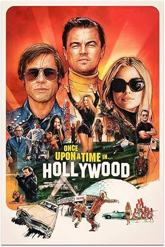 Póster de Once Upon a Time in Hollywood, pósteres clásicos de película retro, lienzo, arte de pared, pintura, estética, para el hogar, oficina,