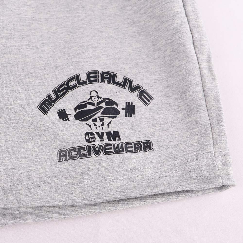 Muscle Alive Uomo Bodybuilding Palestra Pantaloncini Cotone Allenarsi Sportivo Fitness Workout Shorts