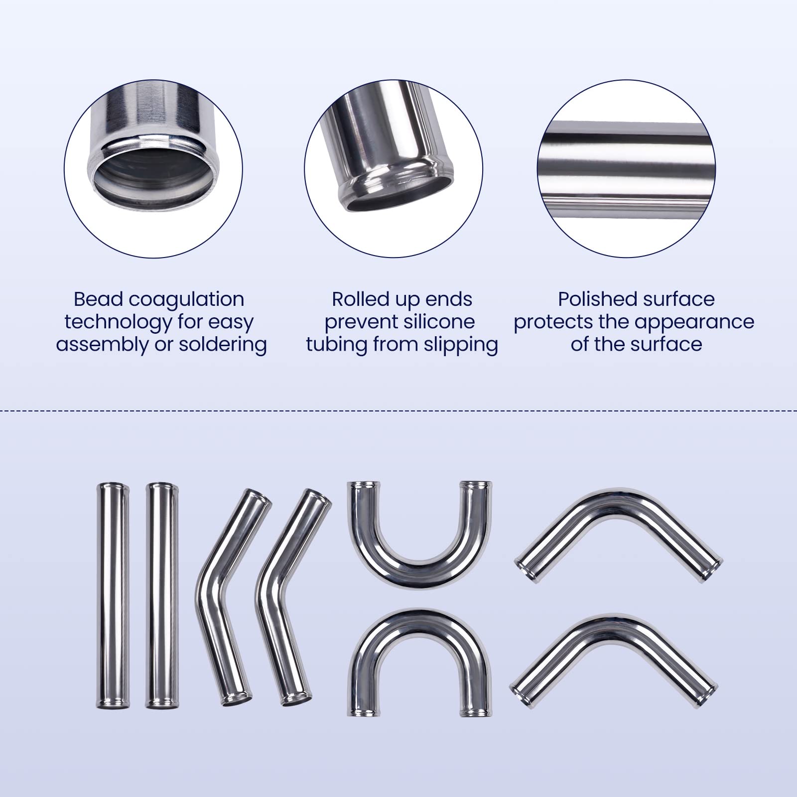 Uniwersalny aluminiowy zestaw rur intercoolera Turbo + wąż silikonowy Chłodnica intercooler