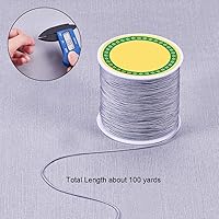 Vista 3 de PH PandaHall 600 yardas de 0.031 in de nailon para cuentas de hilo de cuerda de nudo chino Kumihimo hilo de macramé, cordón de cuerda para macramé