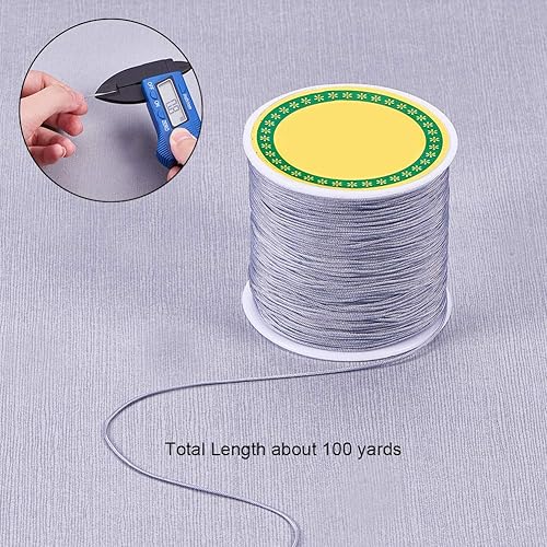 Miniatura 3 de PH PandaHall 600 yardas de 0.031 in de nailon para cuentas de hilo de cuerda de nudo chino Kumihimo hilo de macramé, cordón de cuerda para macramé,