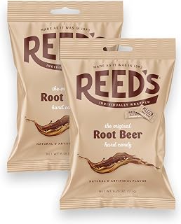 Reed’s Root Beer Hard Candy, 6.25oz Bags (Pack of 2) - Individually Wrapped Nostalgic Root Beer Flavor by The Hampton Candy Company