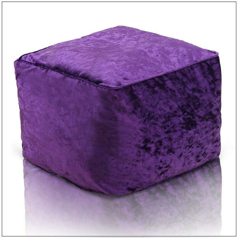 Ehd Purple Crushed Velvet Bean Bags Super Soft Living Room Bedroom Foot Rest Stools Pouffes Ottomans Bean Bags (Purple)