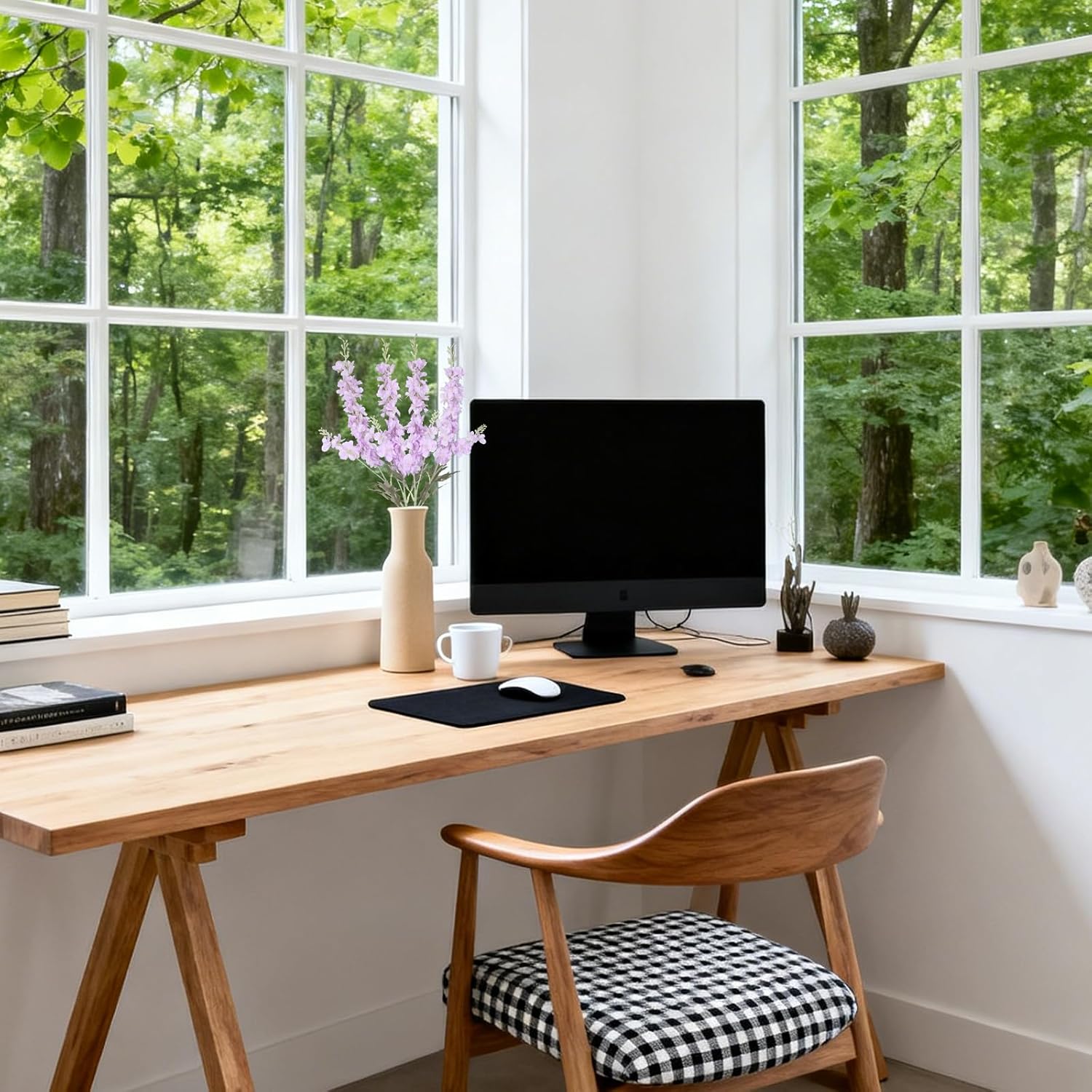 Purple Delphinium Artificial Flowers 10PCS Larkspur Fake Flowers 34.6in Long Stem Faux Silk Flowers Bulk for Tall Vase for Home Wedding Floral Arrangement Centerpiece Table Decorations (purple)