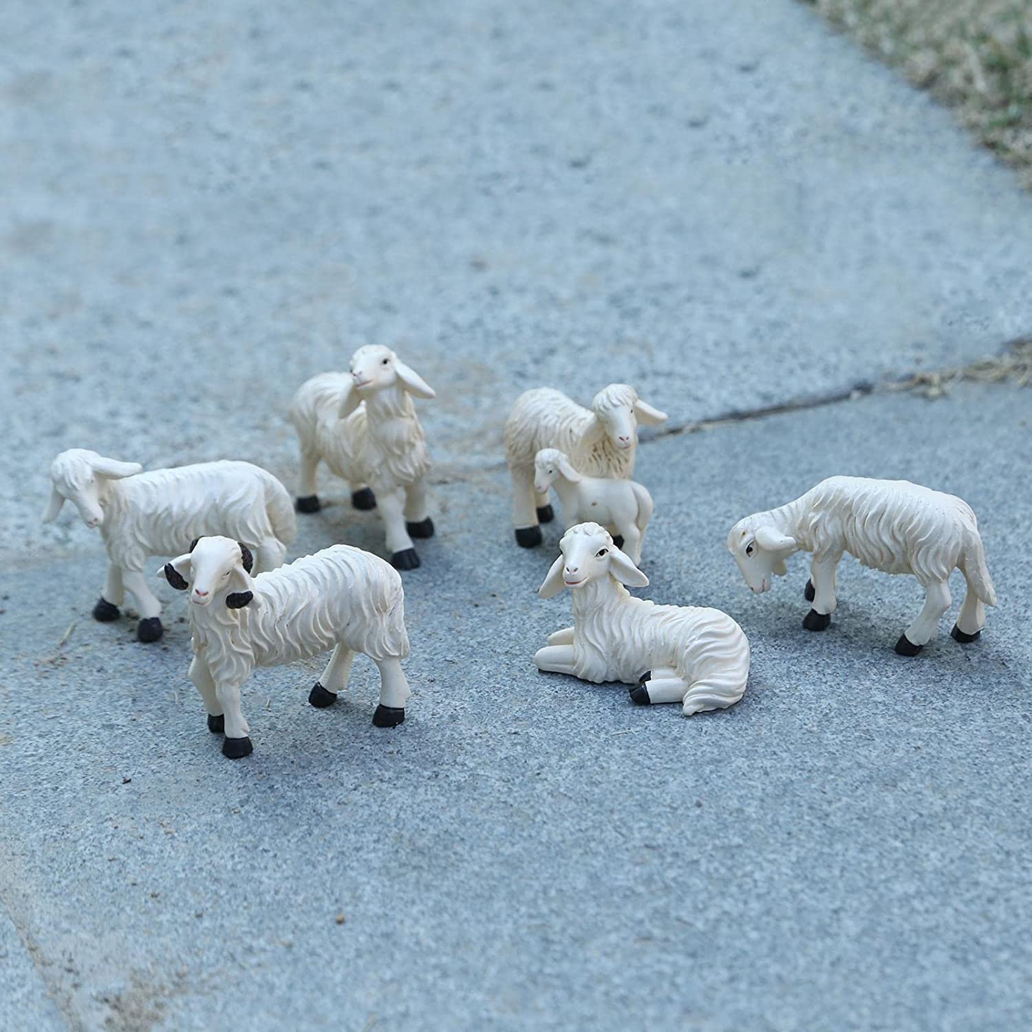 Figurín para jardín,Figurita para Mesa de Bar, decoración de jardín para Escultura, Adornos para el hogar, 6X casa de muñecas, figurita de Oveja en Miniatura, Accesorios para jardín y césped