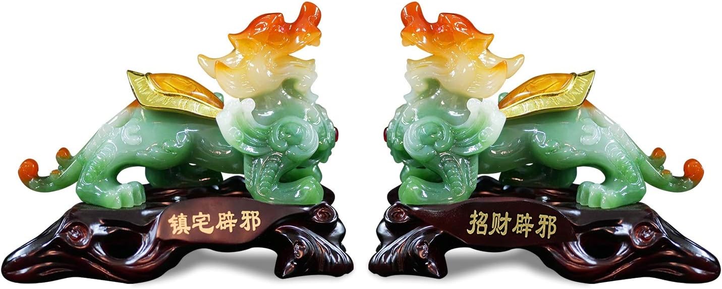 Feng Shui Ornaments OrnamentsPair of Furnishings Living Room Wine Rack Front Desk Cashier Pi Xiu Suitable for Home Business Gifts Creative Figurine Sculptures