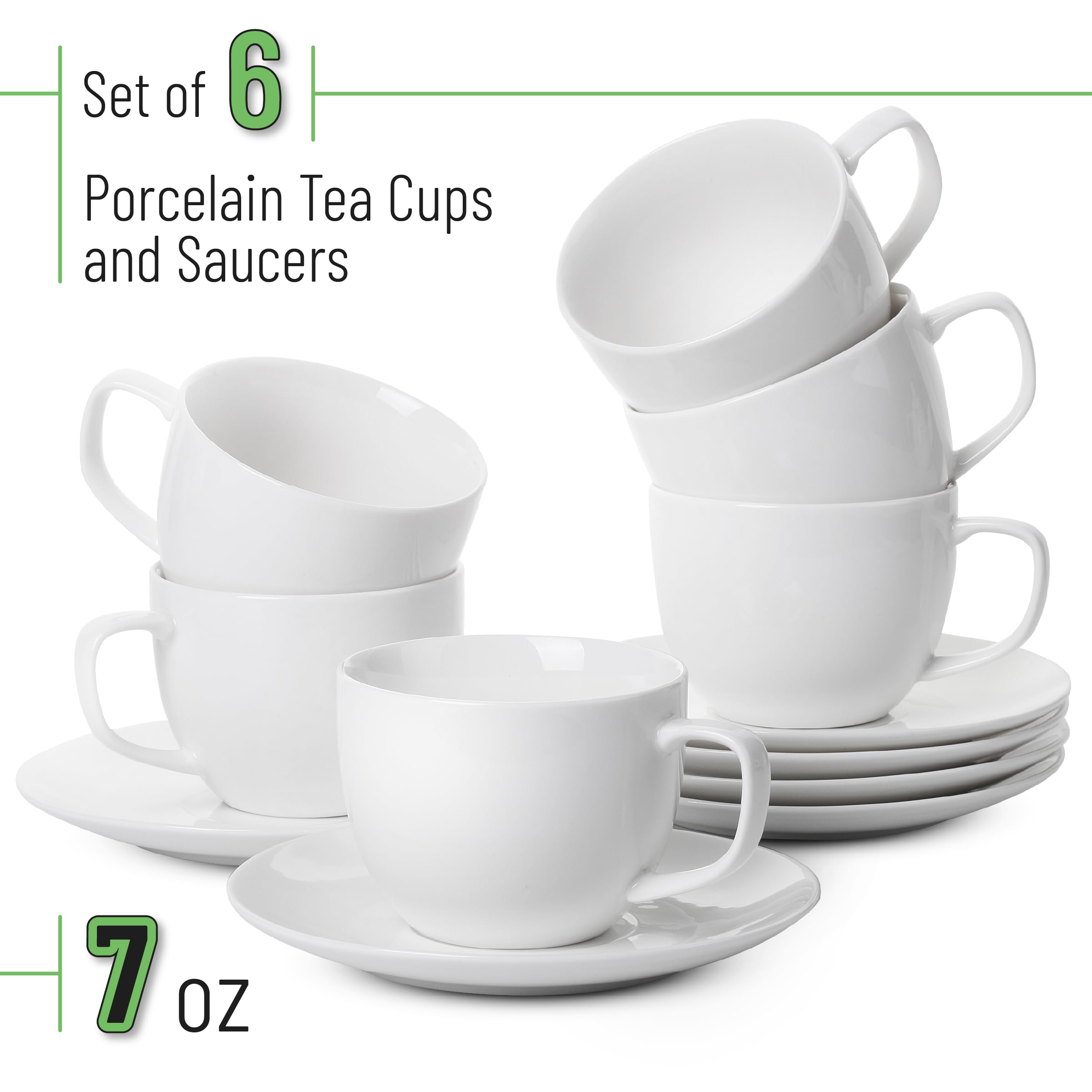 asimocrafts a-cup 30 60 120 各2個6点SET Amazon.com | BTaT- Tea Cups and Saucers Set, 6 Set, 7oz, Porcelain
