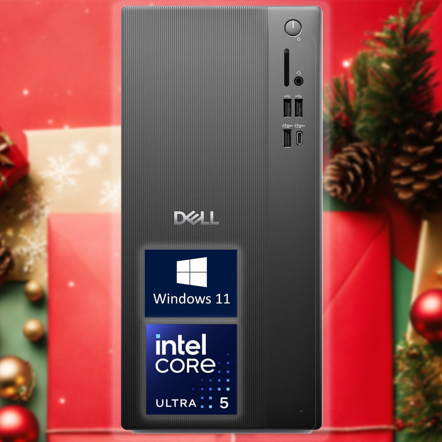 Dell Ect1250 Tower Business Desktop Computer | Intel Core Ultra 5, 10-Core CPU | 32GB DDR5 RAM, 1TB PCIe NVMe SSD | WiFi 6, Bluetooth 5.4 | Intel UHD Graphics | Wired KB & Mouse