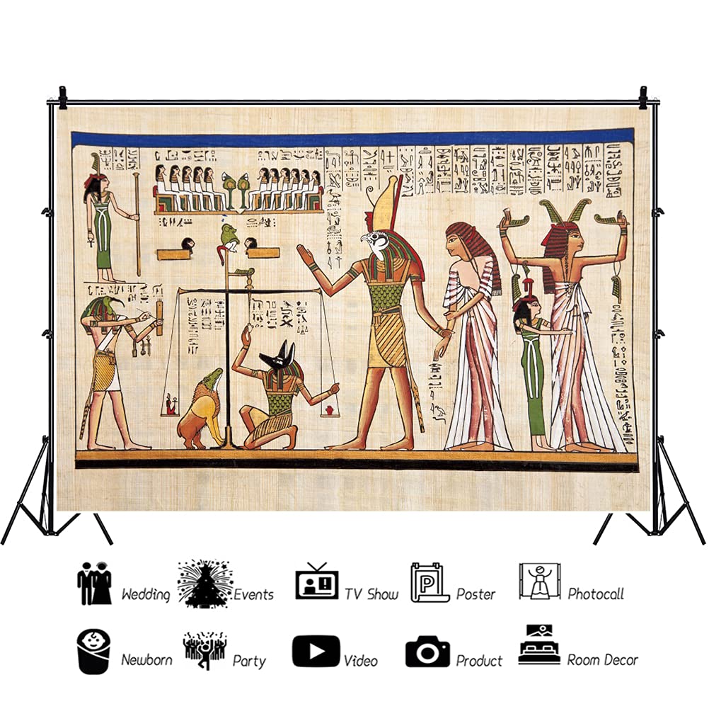 YongFoto 180x160cm Het oude Egypte Tapij Pharaoh Koningin met vleugels Hiërogliefen Papyrus Symbool Oude beschaving Muur opknoping Wandtapijten voor thuis Wall Decor Tafelkleed Deken