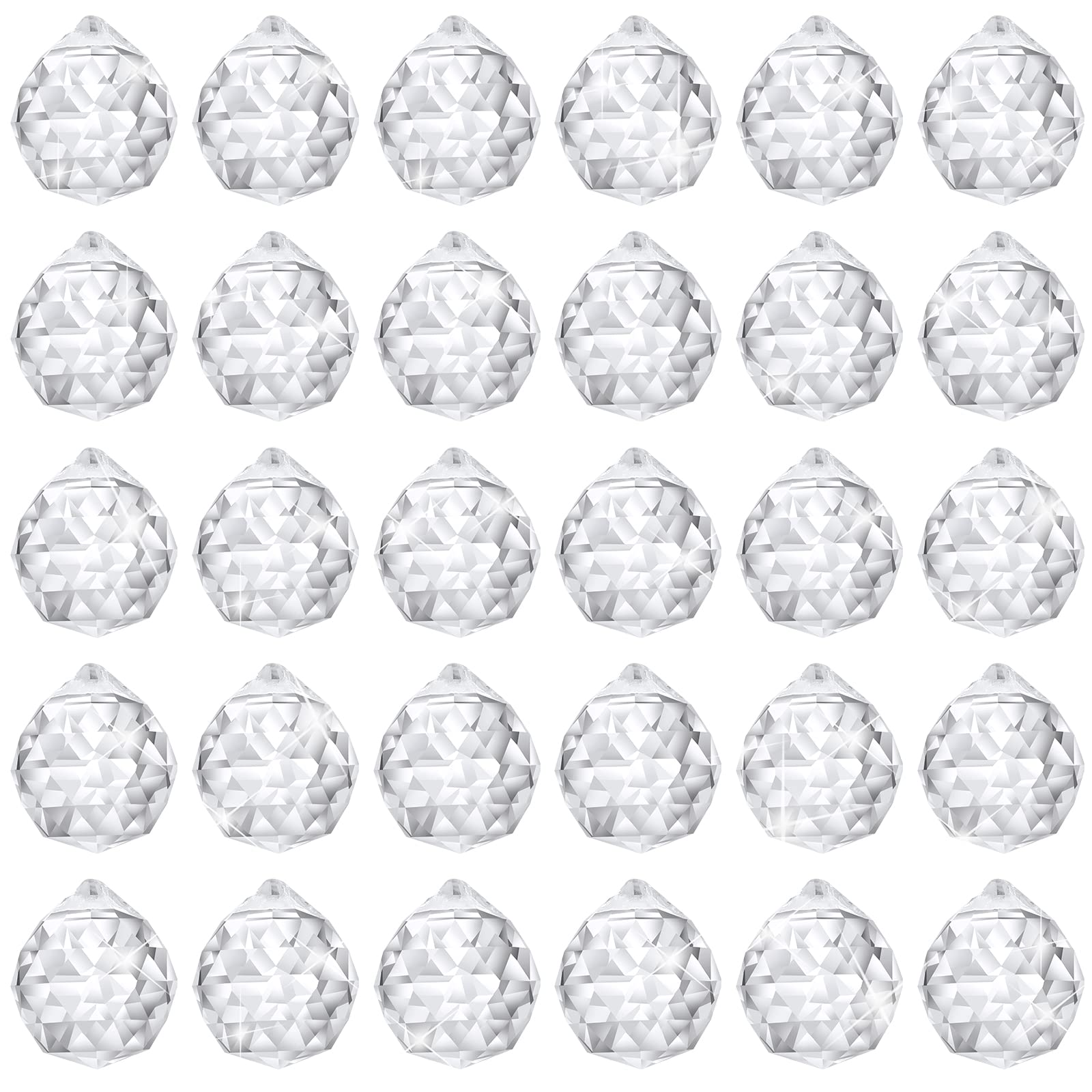Didaey 30 Pack Crystal Ball 20 mm Prism Suncatcher Sun Catchers Hanging Crystals Prisms for Windows Gift Feng Shui (Clear)-image-48