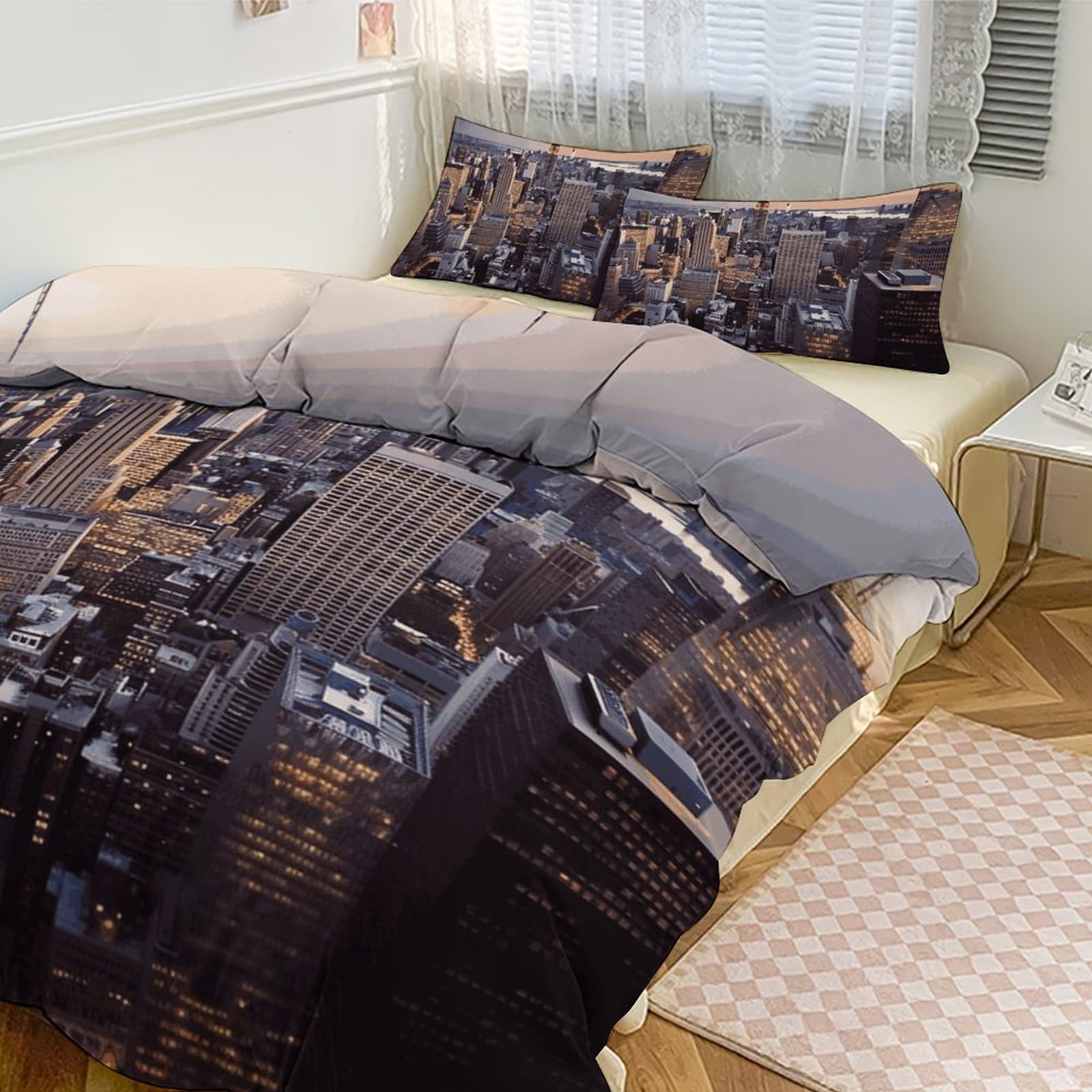 Parure de lit épaisse imprimé New York de qualité supérieure