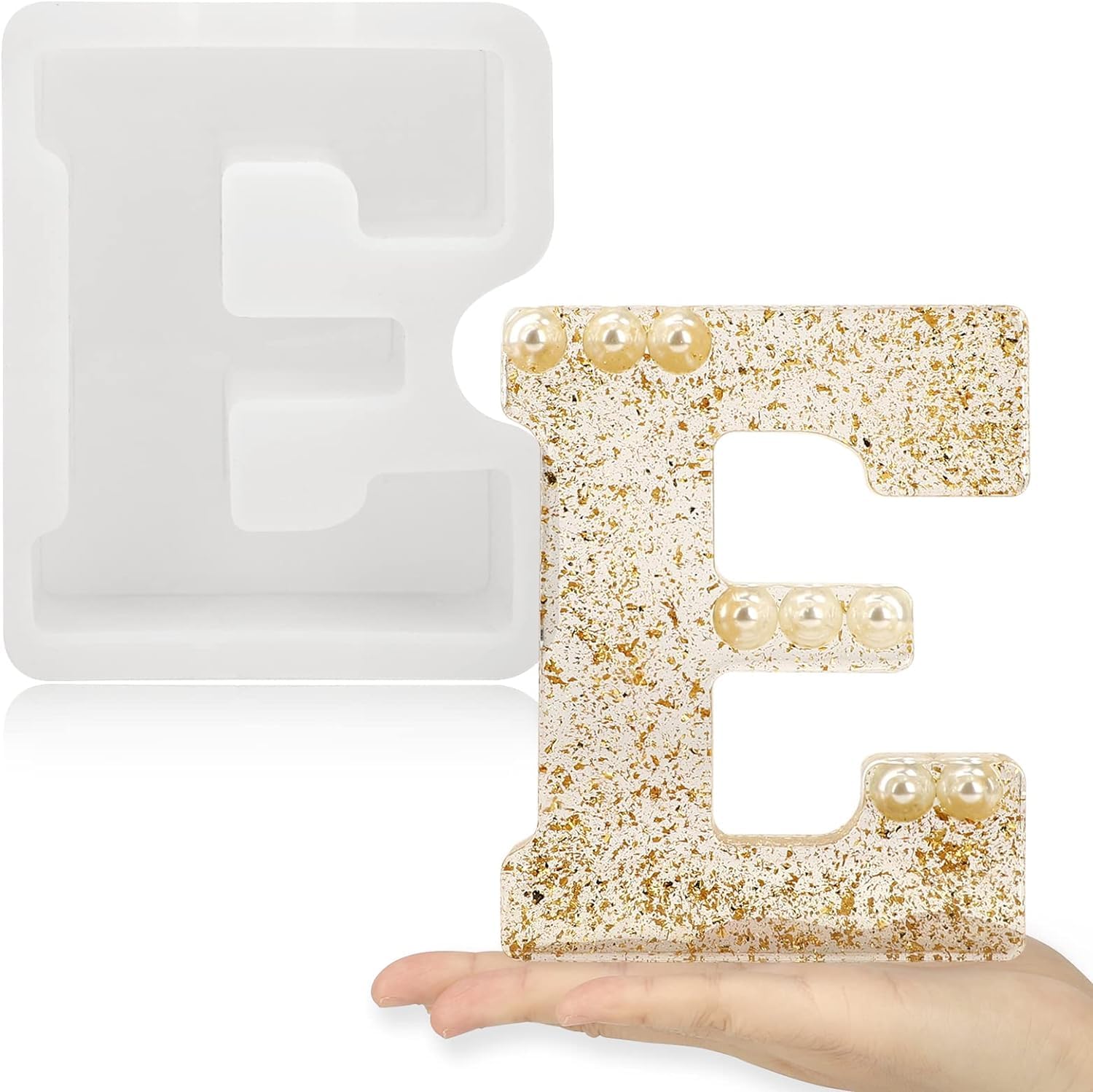 7 Inch Large Letter Molds for Resin, 3D A Capital Alphabet Epoxy Resin Mold, A to Z Thick Resin Letter Molds for Making Letters, Word Sign Art, DIY Crafts, Making Cake, Party Home Decor