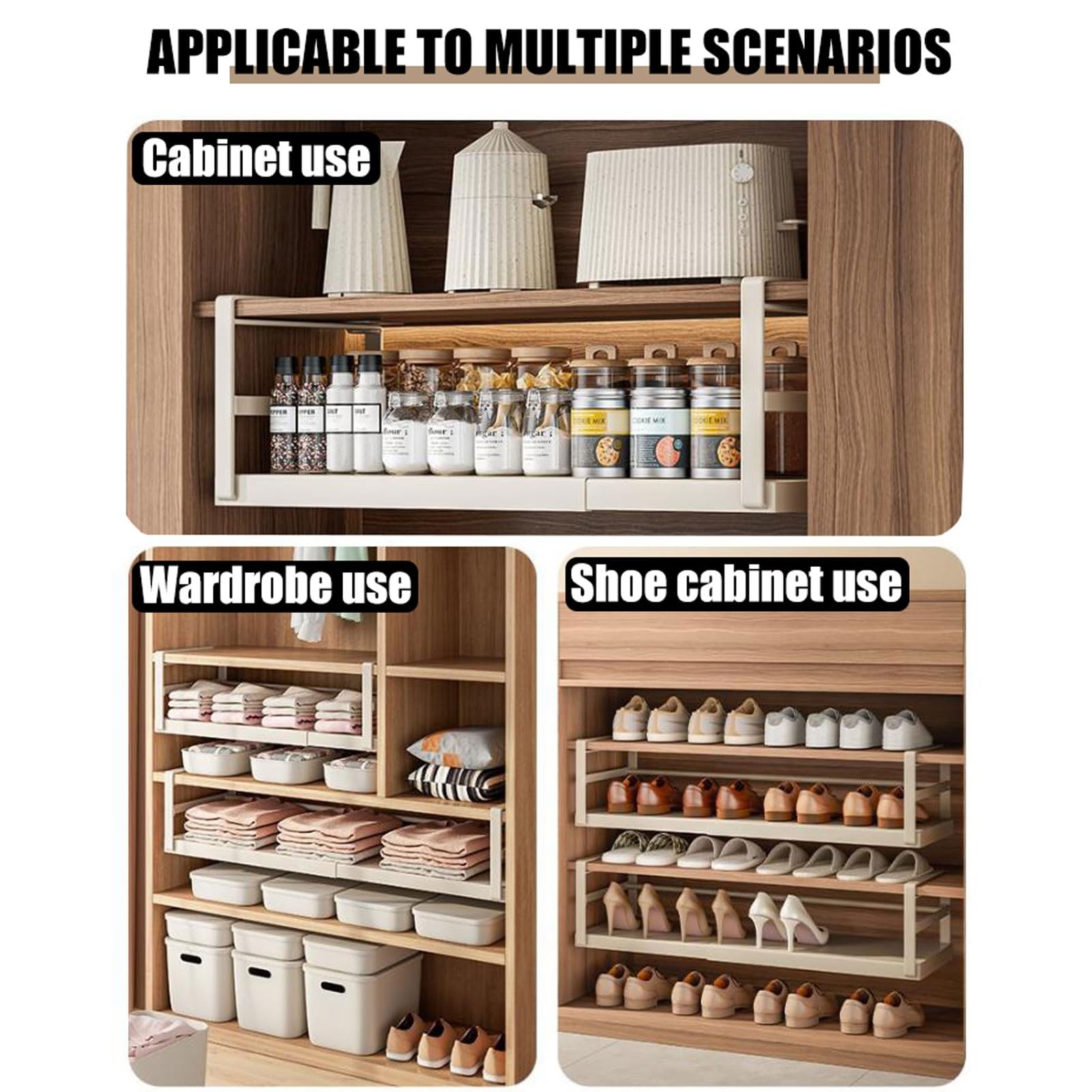 Mensola in metallo da appendere per armadio da cucina, armadio, ripiano inferiore per ufficio, bagno, armadio organizer cestino per appendere oggetti.