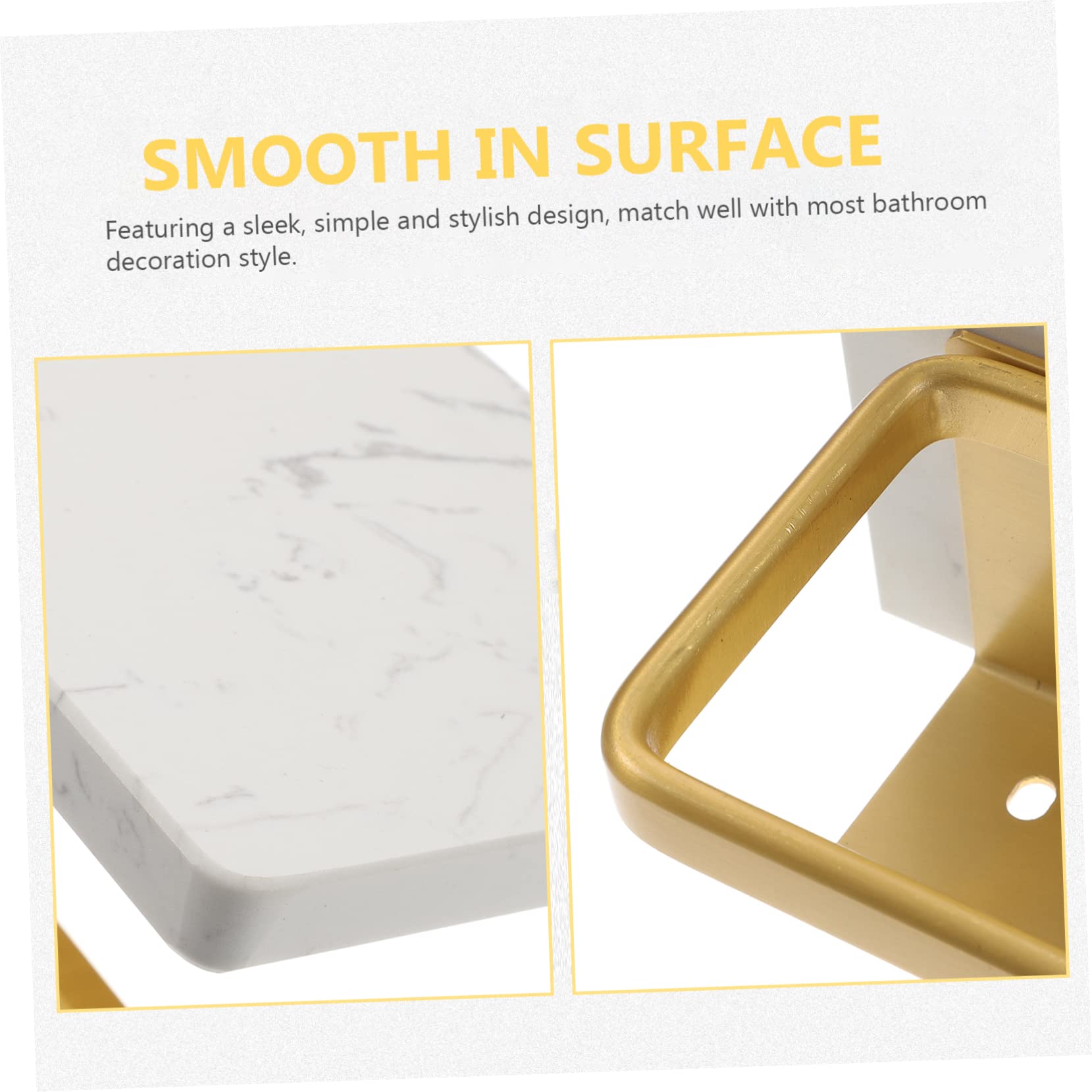jojofuny Portarrollos de Papel Higiénico Instalación Fácil con Estante de Mármol, Superficie Lisa, para Pared, Adecuado para Baño y Cocina