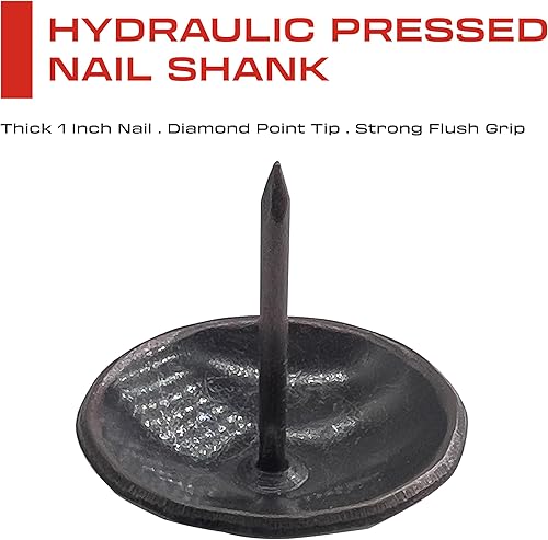 Miniatura 4 de Sidco Supply Paquete de 50 clavos de hierro, clavos decorativos de 1 pulgada, tachuelas de tapicería, acento antiguo, clavos, para mejoras del hogar