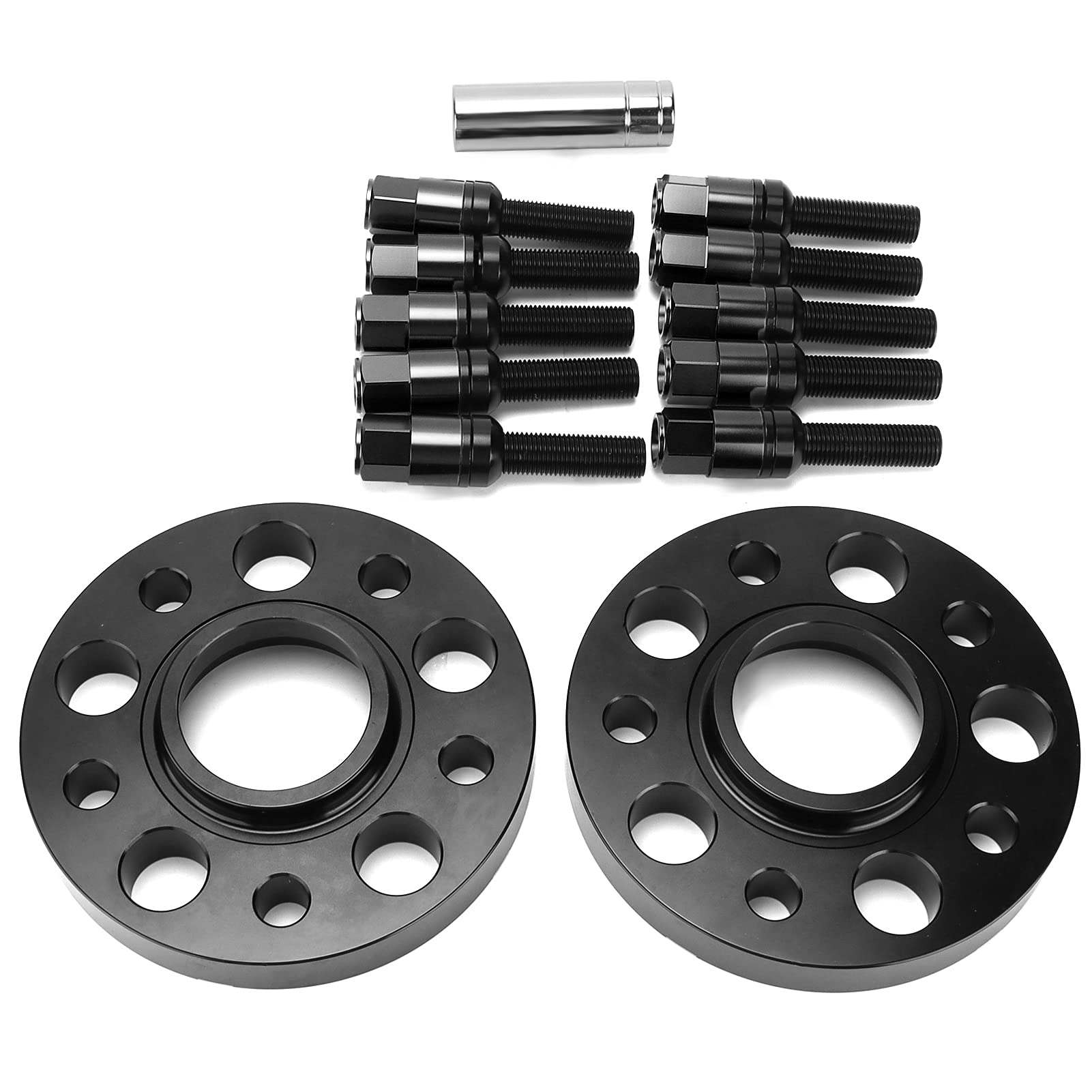 Yctze Zestaw Dystansów kół 20mm do W215 W216 C Klasa CL500 CL600 - Wysokiej Jakości Kute Aluminiowe Adaptery kół 6061-centryczne (BLACK)