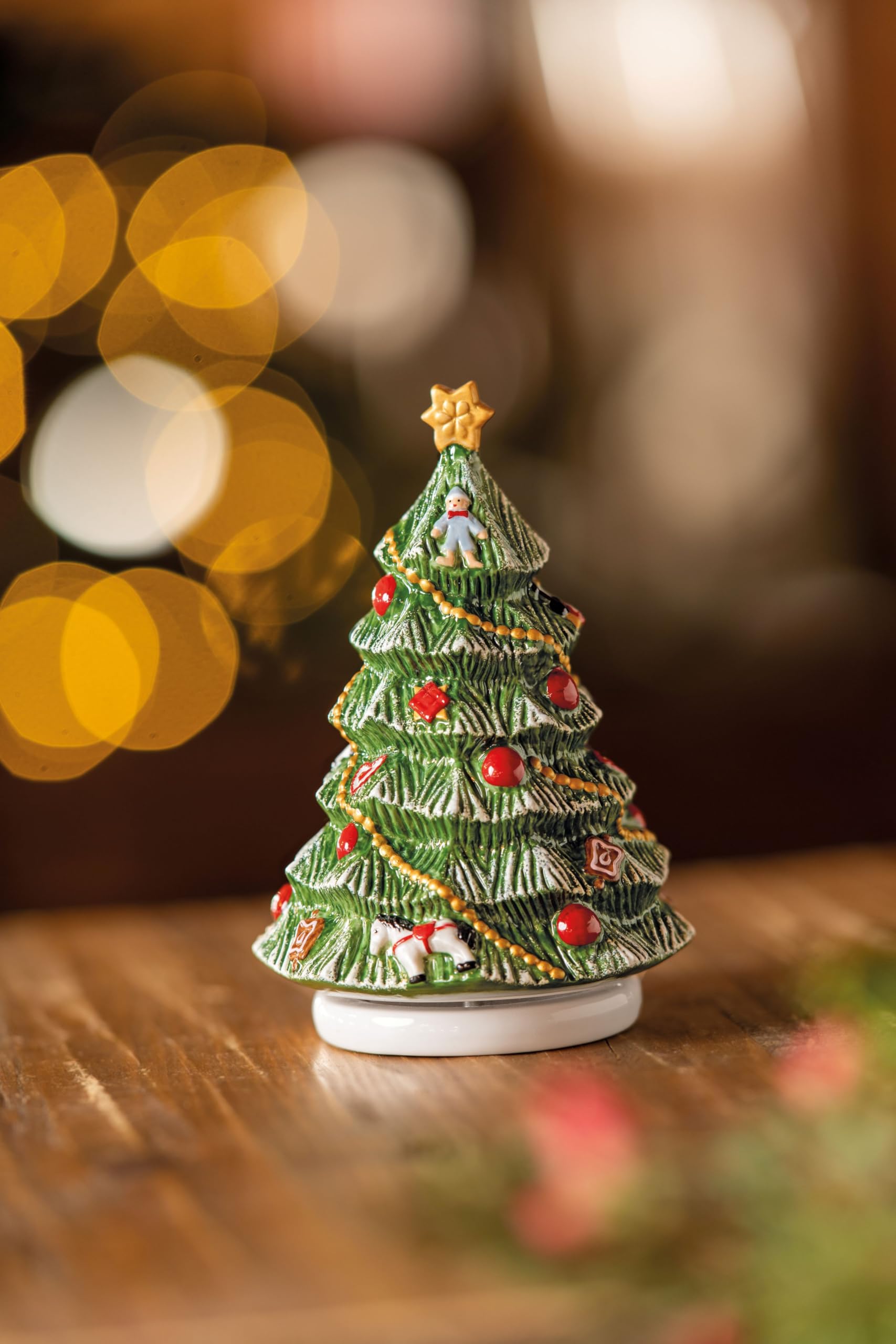 Villeroy & Boch und Boch - Nostalgic Melody, Weihnachtsbaum drehend, 11 x 11 x 16cm, Porzellan, 14-8640-6307 Bunt