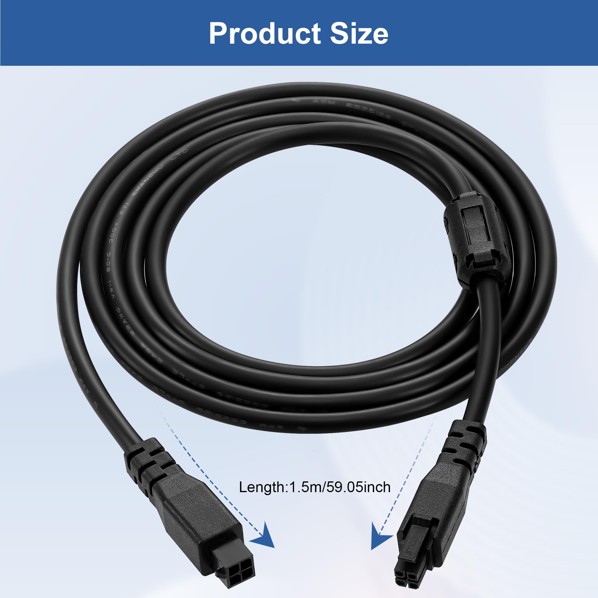 AMS Lite Verlängerungskabel Für Bambu Lab A1/A1mini – 4-Pin, 1,5 M, Mit Magnetring, Schwarz