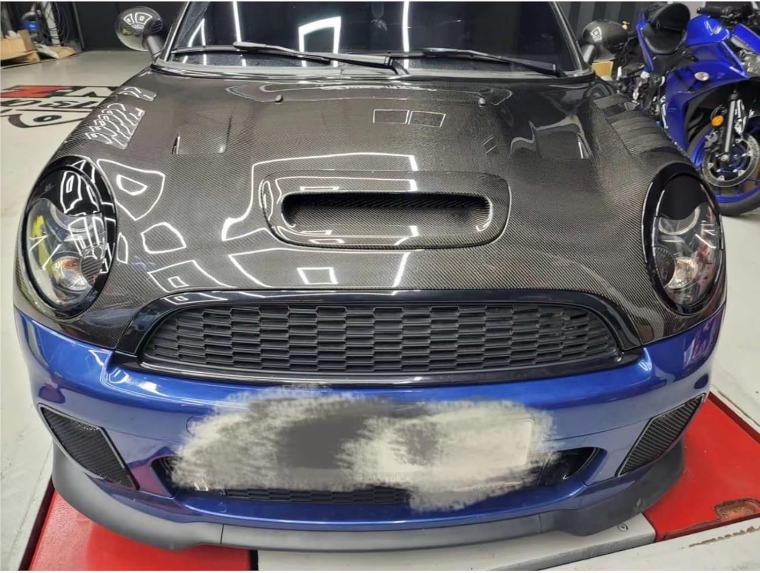 Carbon Fiber AG Style Hood Bonnet Compatible for BMW MINI R55 R56 R57 R58 R59(Carbon Fiber)