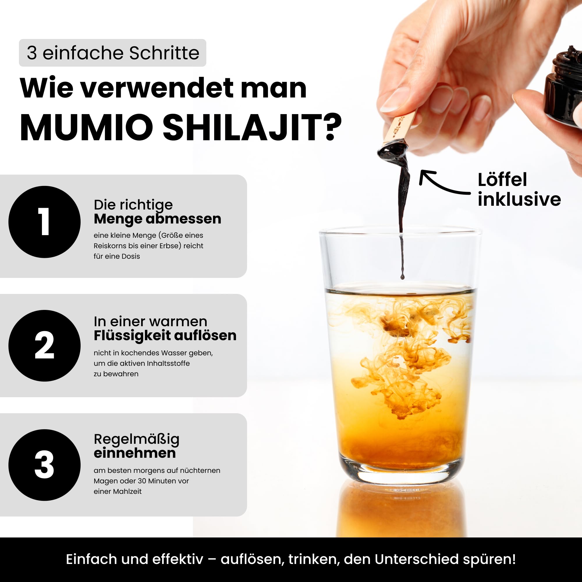 Shilajit - Mumijo - Reich an Mineralien und Nährstoffen, mit Fulvosäure und Huminsäure - von Sammlerfamilien Stammend - Nahrungsergänzungsmittel - Natürlicher Reichtum - Glasdose 50 g