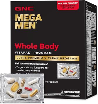 GNC Mega Men Vitapak Program for Men | Whole Body | 30 Count