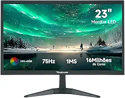 Monitor LED 23 Polegadas Full HD 75Hz - Tela de Computador com Imagens Nítidas e Cores Vibrantes, Tecnologia Anti-Cintilação, Design Compacto para Home Office, Jogos e Entretenimento