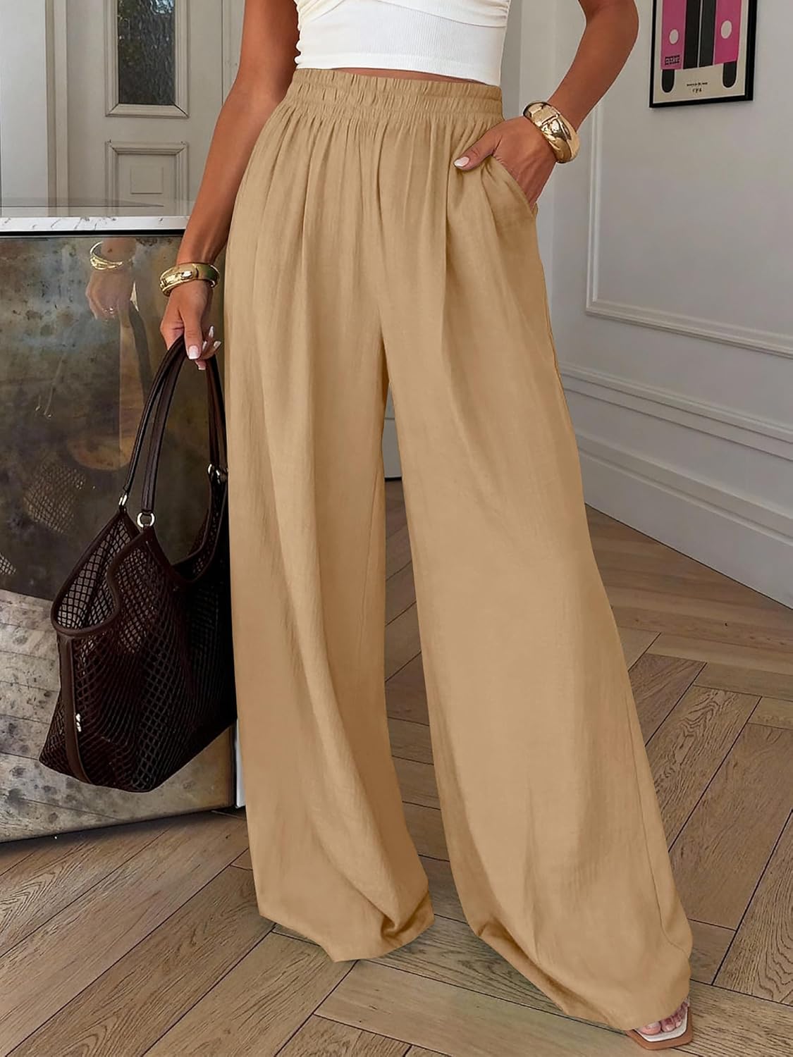 BTFBM Wide Leg Pants Woman Spring 2026 Pockets Loose Flowy Trousers Lounge Palazzo Pant Beach Vacation Clothes - Image 2