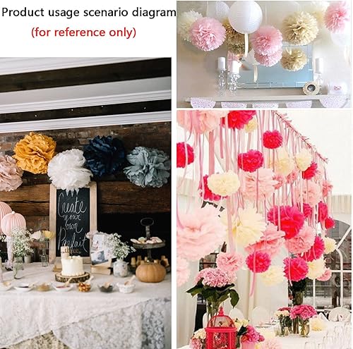 Miniatura 5 de We Moment Pompones de papel negro, verde oscuro y dorado para decoración de bodas, fiestas de cumpleaños, decoración de techo, flores de papel