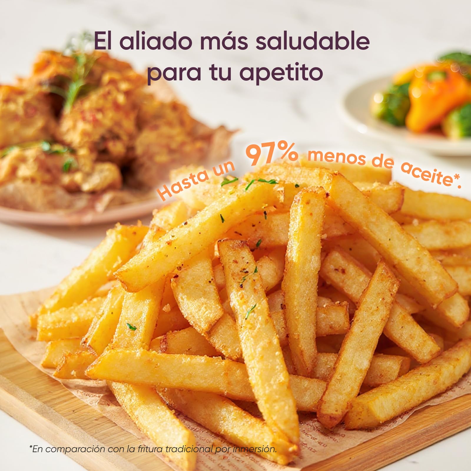 Cosori Freidora de Aire 5,7L Interior Metálico Real, Air Fryer Diseño Antióxido, Tecnología Calefacción Uniforme, 40 Recetas, Reducción de Grasas para una Vida Saludable, Eficiencia Energética, 1700W - 4