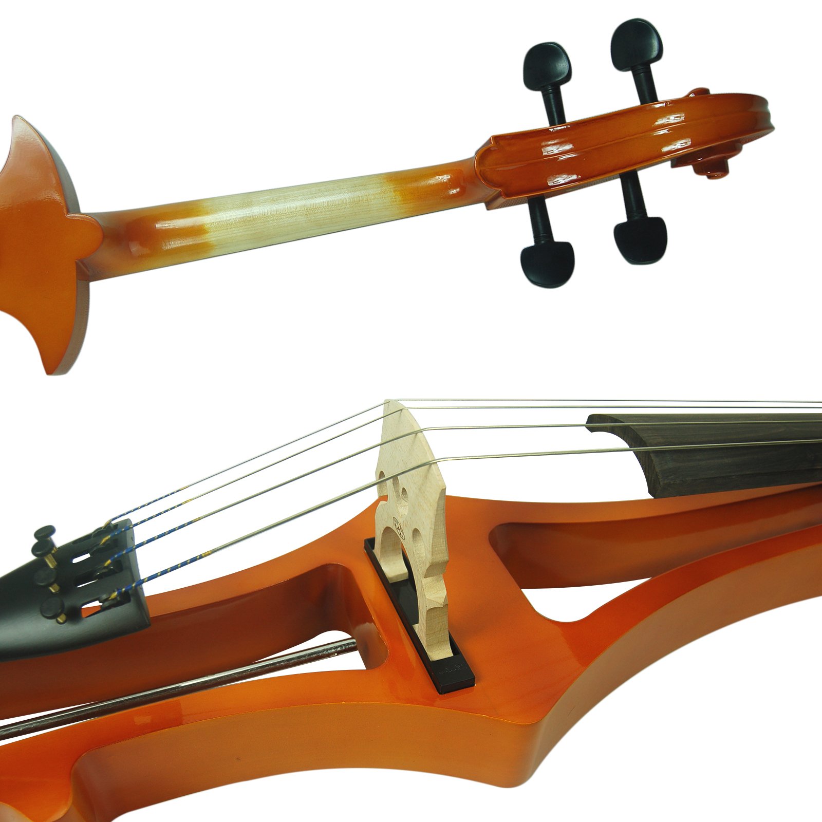 Aliyes Violino elettrico silenzioso fatto a mano 4/4 Full Size Professionale Studente Violino Per Principianti In Legno Solido Violino Kit Stringa, Spalla, Rosina, DSDT-1804.