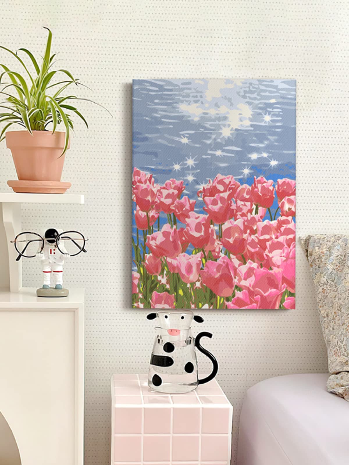 Amazon | チューリップ デジタル油絵 Diy 着色 純粋な手描きの 