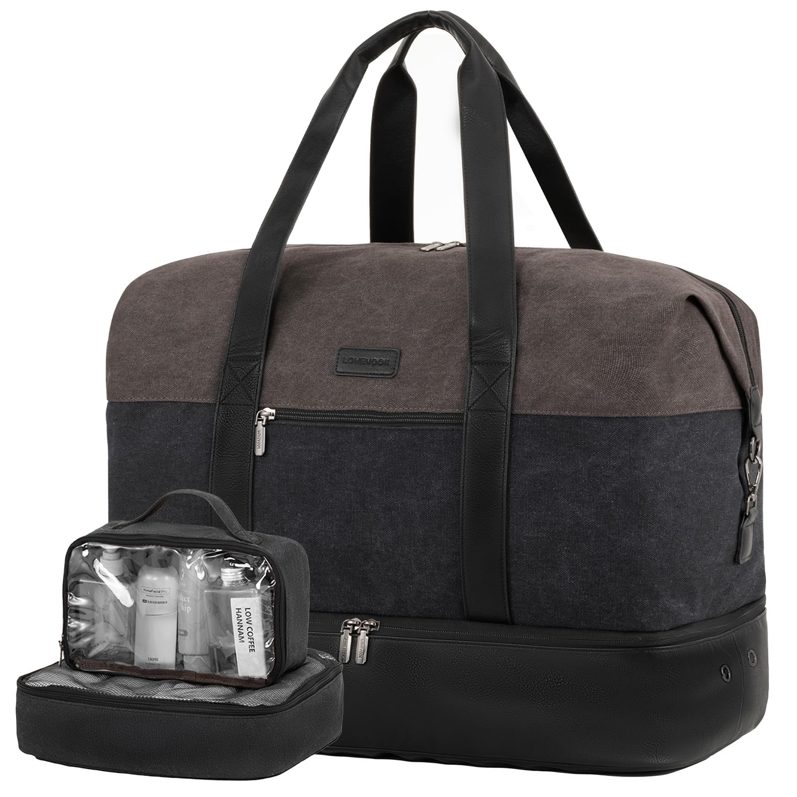 LOVEVOOK Reisetasche Damen, Sporttasche Weekender Handgepäck Tasche Für Flugzeug, Kliniktasche Geburt, Garment Duffle Bag Travel Bag mit Kulturtasche Schuhfach
