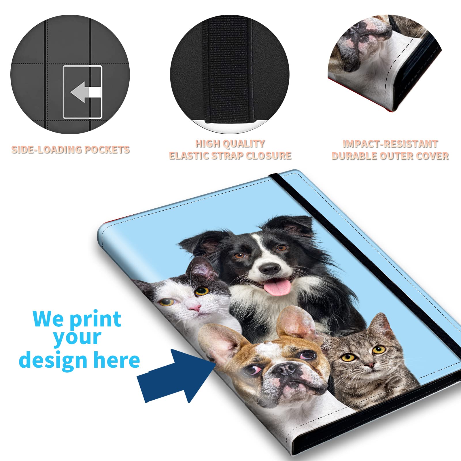 Amazon.com: Custom 9 Pocket Card Binder, Personalized Design Trading Card  Folders with Double Sided Pockets, 900 Card Collection Binder for Game Cards/Most  Standard Size Cards/Sports Cards : Toys & Games