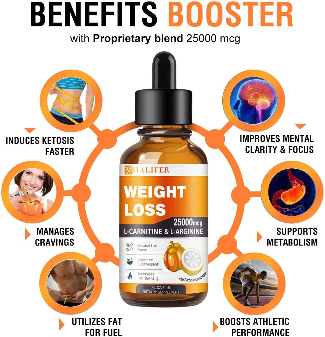 Weight Loss Drops, 2 Pack Keto Diet Drops for Fat Burner, Natural Metabolism Booster and Appetite Suppressant Supplement, Weight Management Support Energy Boost with L-Carnitine, L-Arginine - 1 Fl Oz : Health & Household