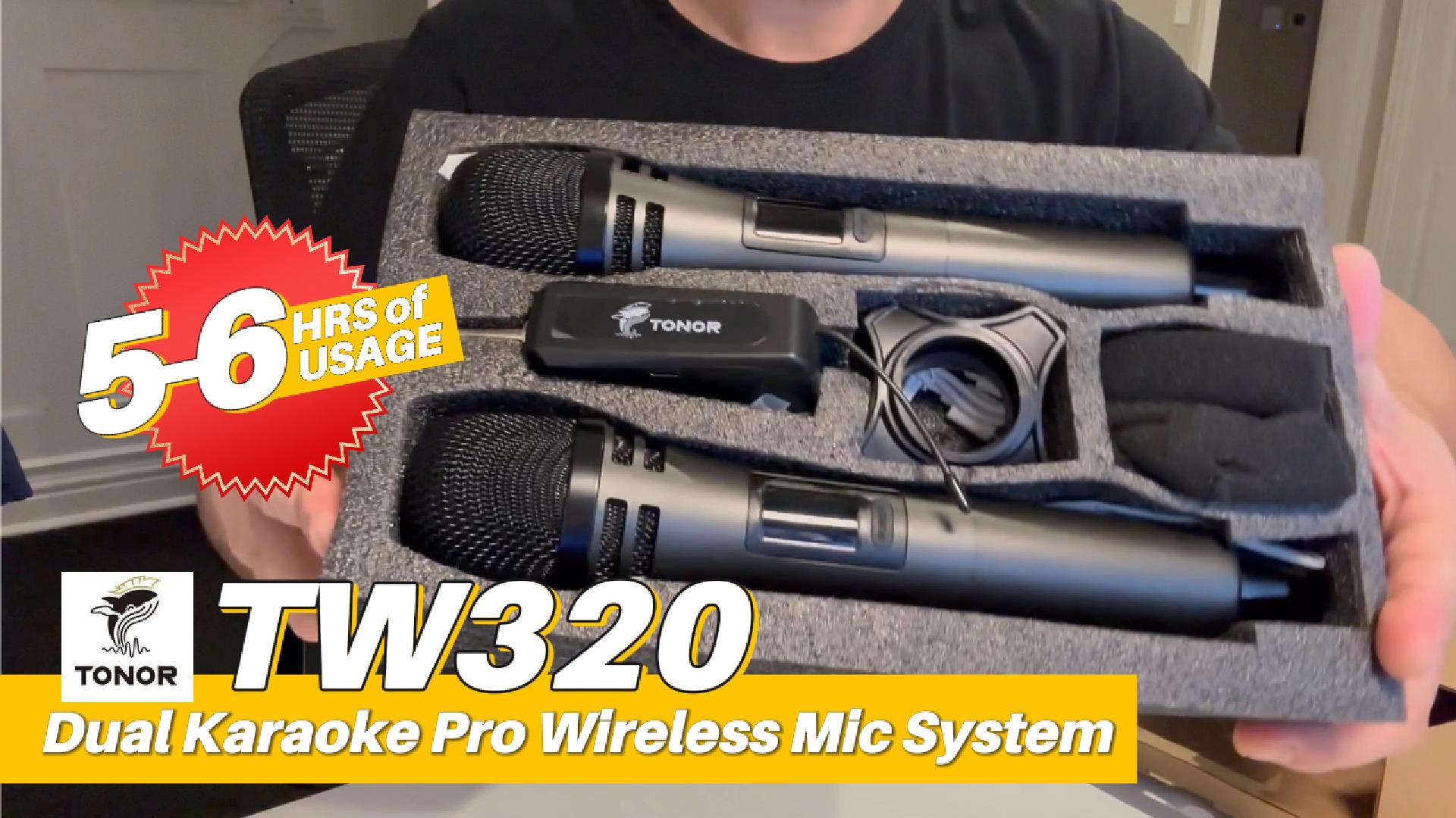 Watch Tonor TW320 Dual Karaoke Pro Wireless Microphone System on