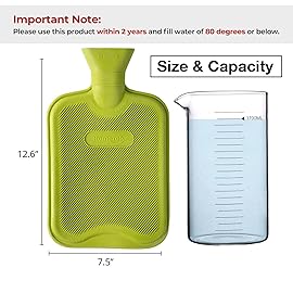 HomeTop Premium Classic Rubber Hot Water Bottle (Green)