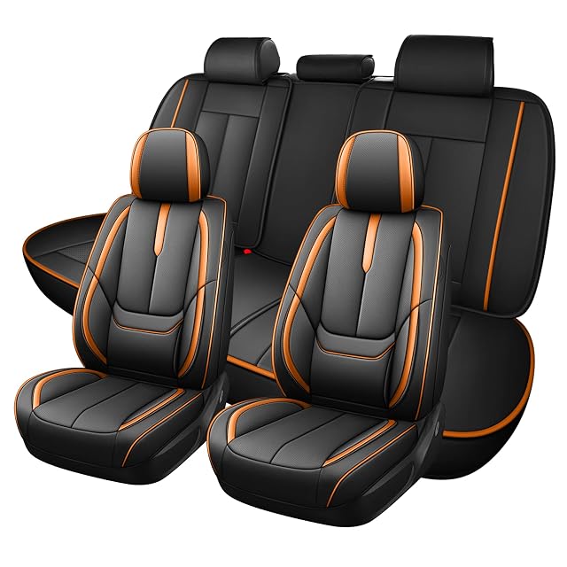 Car Seat Covers Full Set for Kia K4 2025 Waterproof Faux Leather Seat Protector Split Bench Compatible Breathable