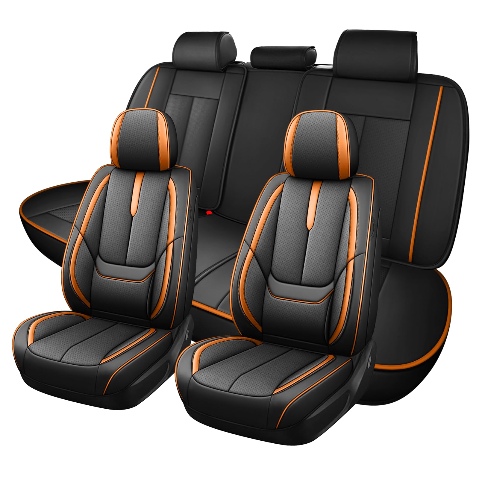 Car Seat Covers Full Set for Kia K4 2025 Waterproof Faux Leather Seat Protector Split Bench Compatible Breathable