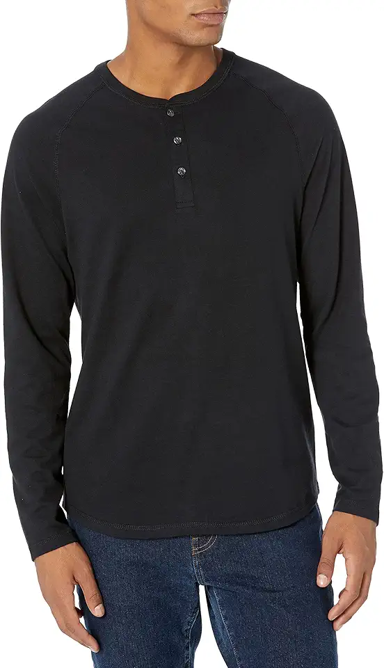 Amazon Essentials Long Sleeve Shirt for Men, Regular-Fit Henley, Available in Big & Tall