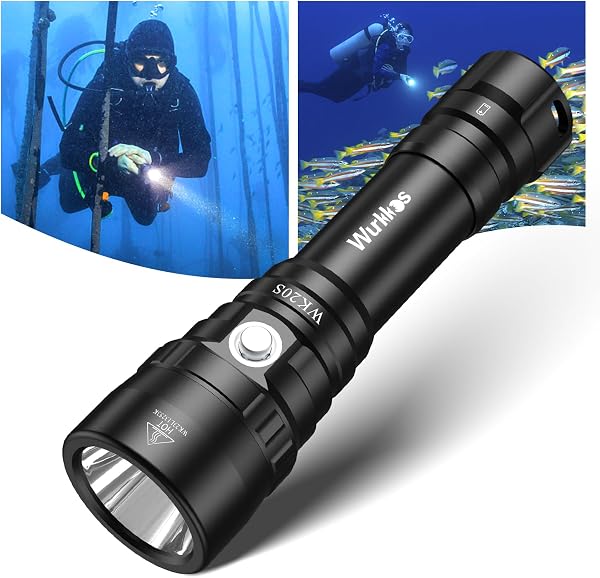 Wurkkos Torcia Subacquea da 2000 Lumen, Impermeabile Fino a 150 m, Torcia Sub con SST40 LED, IPX-8 Impermeabile, incl. 1 * 3000mAh potenza - 1